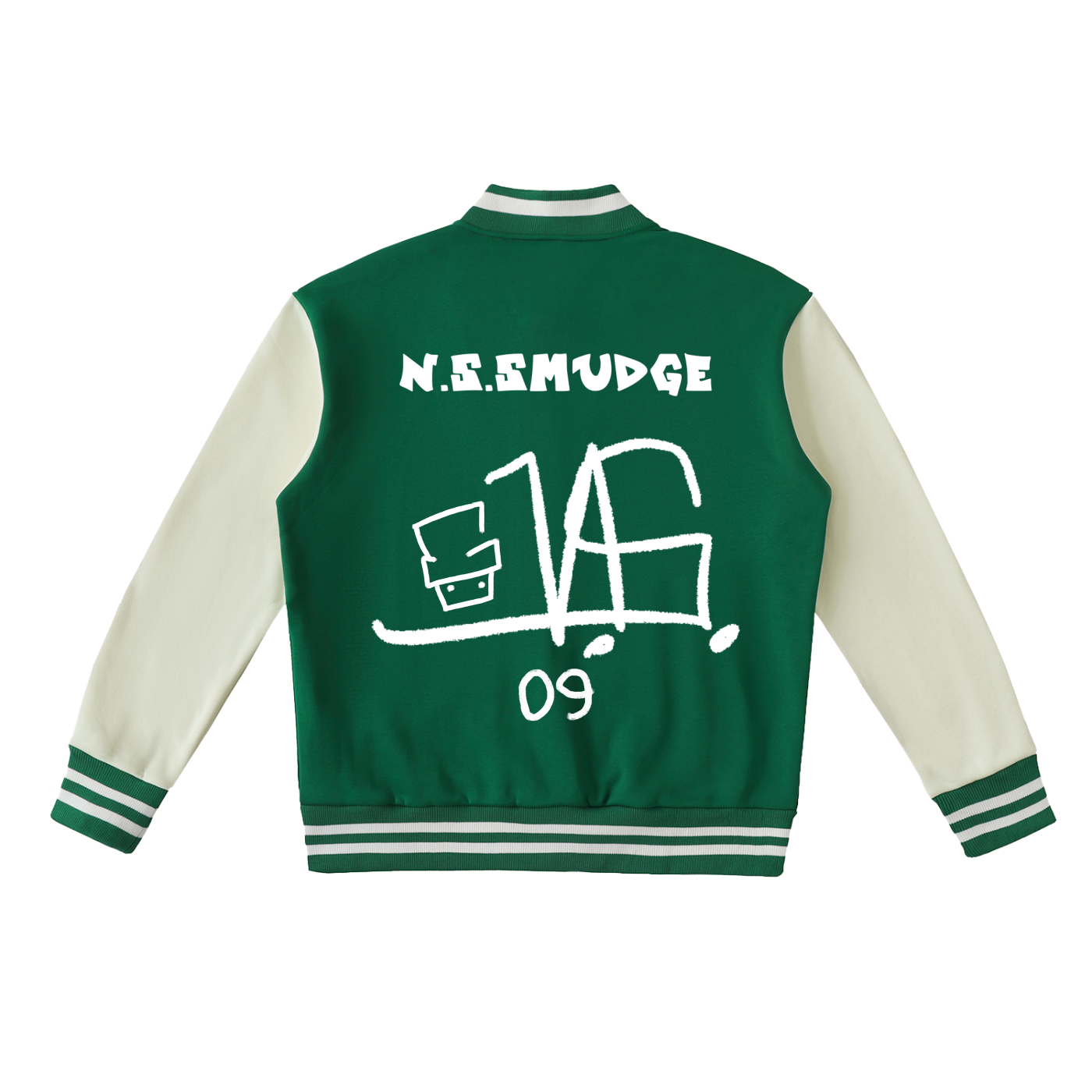 N.S. BASIC GREEN VARSITY JACKET
