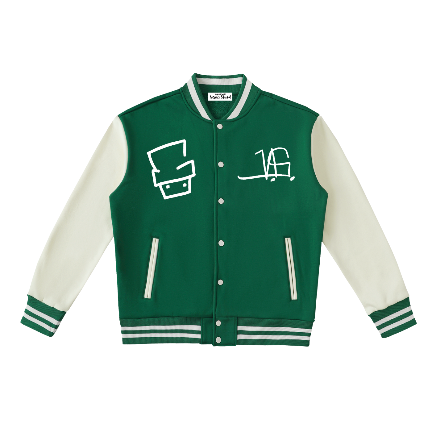 N.S. BASIC GREEN VARSITY JACKET