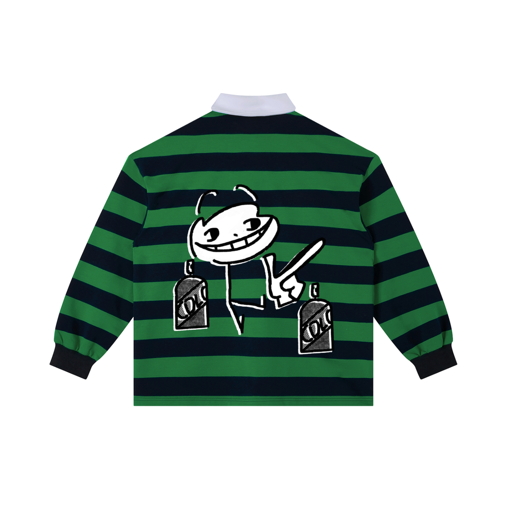 ATTACK STRIPED RUGBY SHIRT