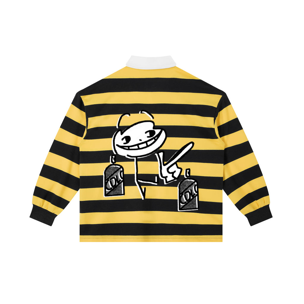 ATTACK STRIPED RUGBY SHIRT