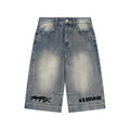ATTACK Vintage Wash Baggy Denim Shorts