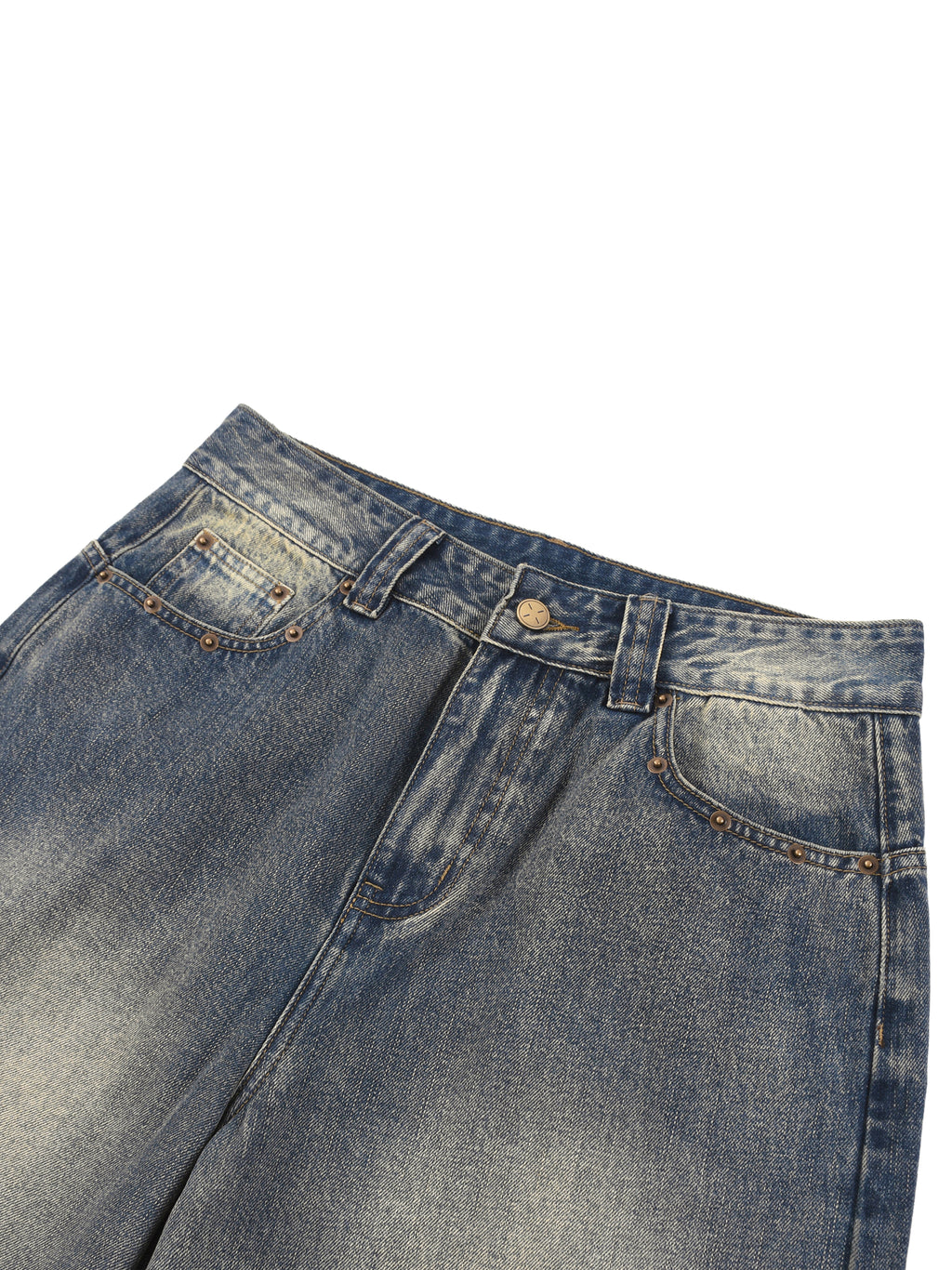 ATTACK Vintage Wash Baggy Denim Shorts
